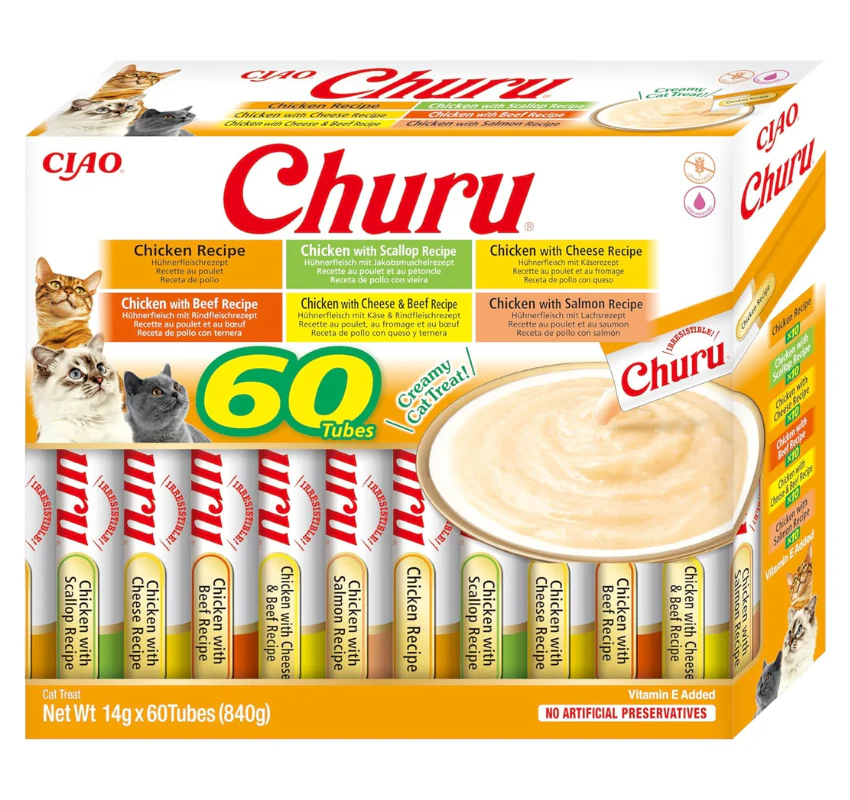 CHURU CAT ENVASE AHORRO 60 UNIDADES